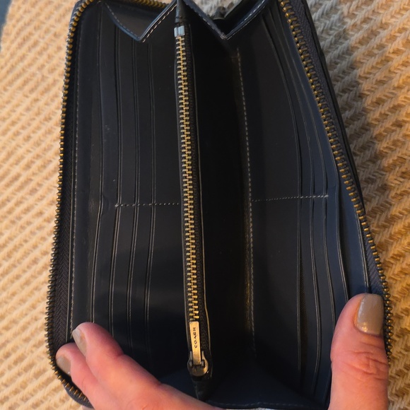 Coach Midnight Blue Leather Zip Wallet - Picture 6 of 7